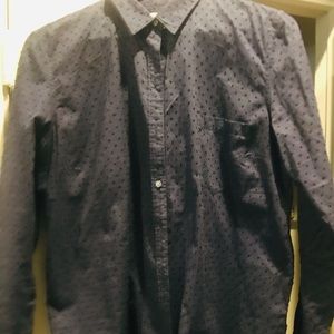 Dotted Swiss Cotton Navy shirt, size XL